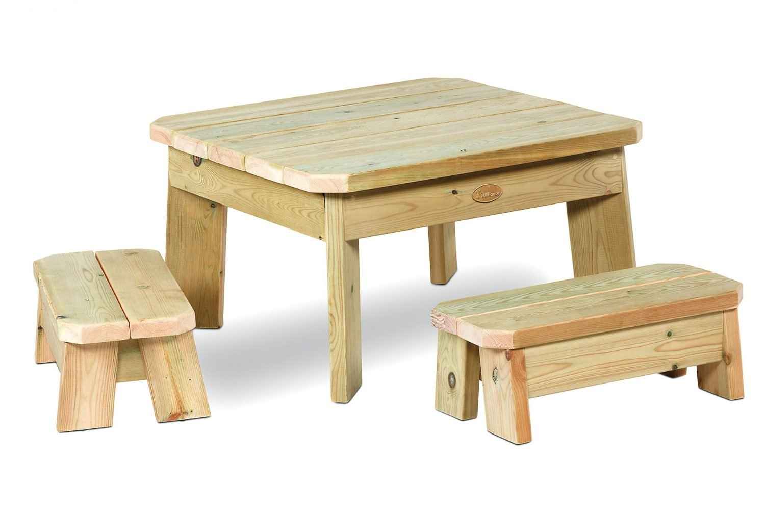 Square Table & Bench Set (Toddler - Low Height)