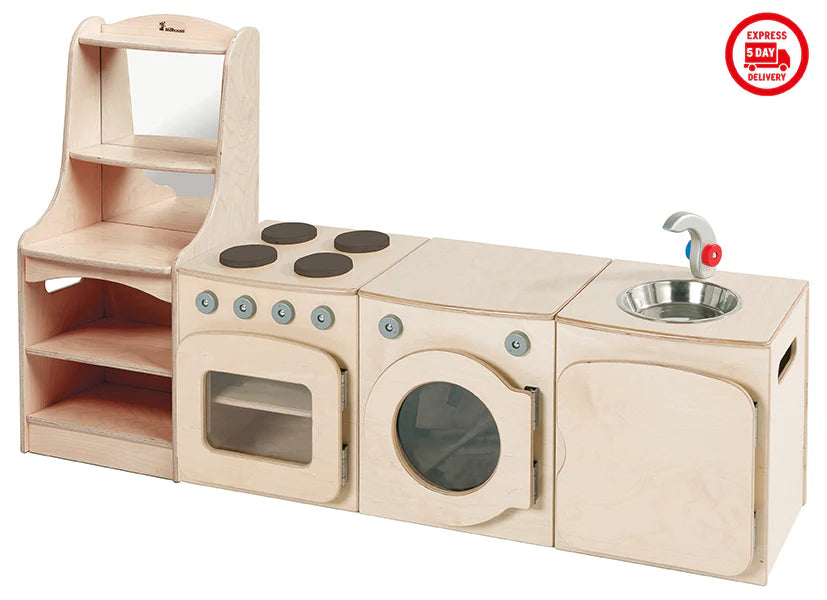 Natural Kitchen Set of 4 - Cooker, Sink, Washer, Storage Dresser (H400mm)  - The Ministry of Outdoor Education