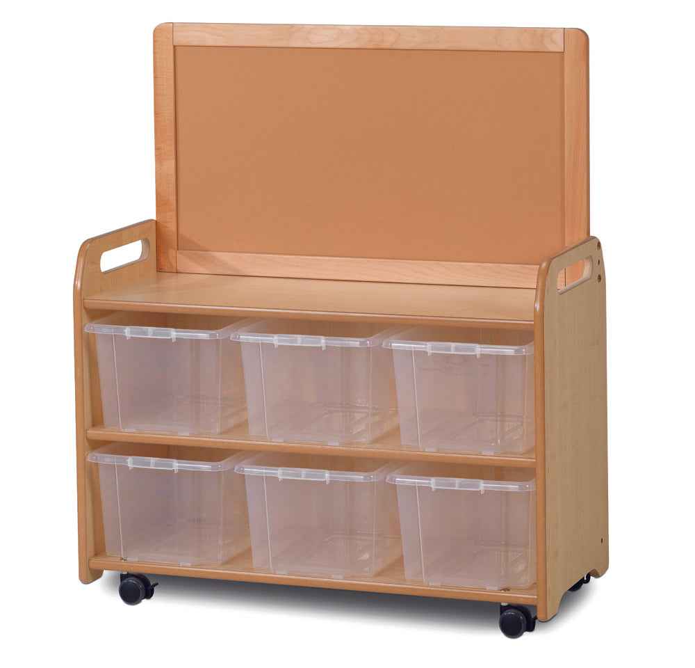 Mobile Unit With Top Display Add-on and 6 Clear Tubs