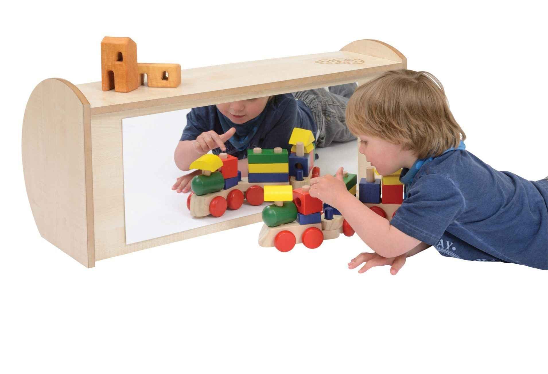 Mini Shelf Unit With Mirror Back (Maple)