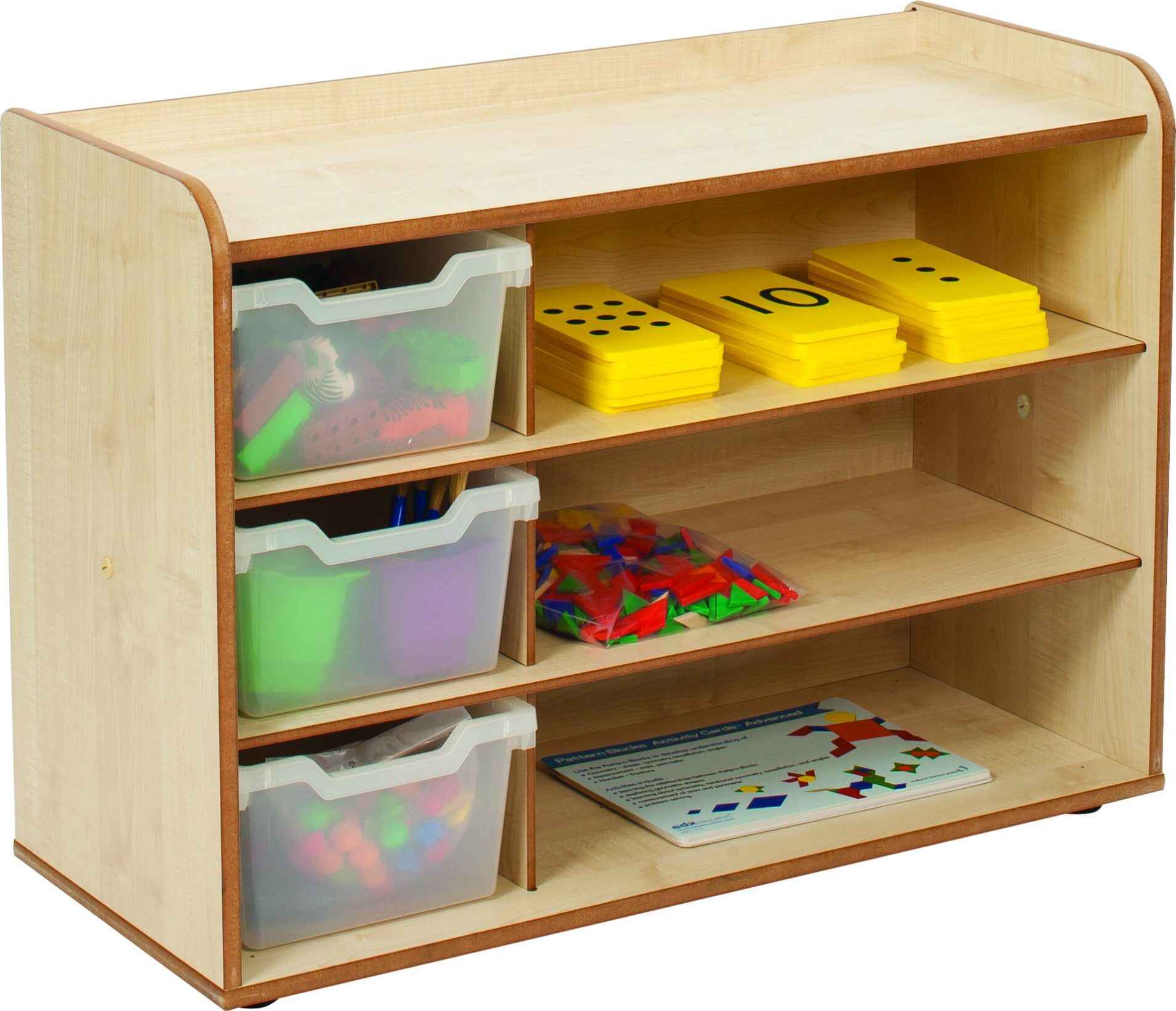 3 Tray Unit With Shelves  (Maple)