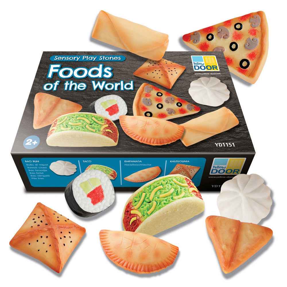 Sensory Play Stones - Foods Of The World Pk 8