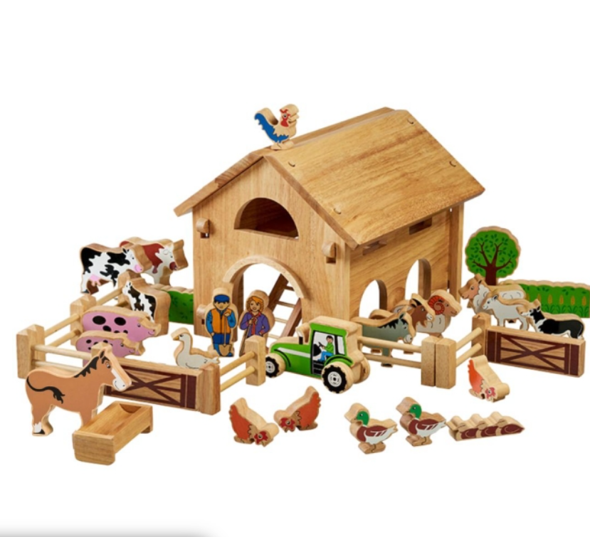 Deluxe Natural Farm With Barn, Tractor & 34 Colourful Pieces - The Ministry of Outdoor Education