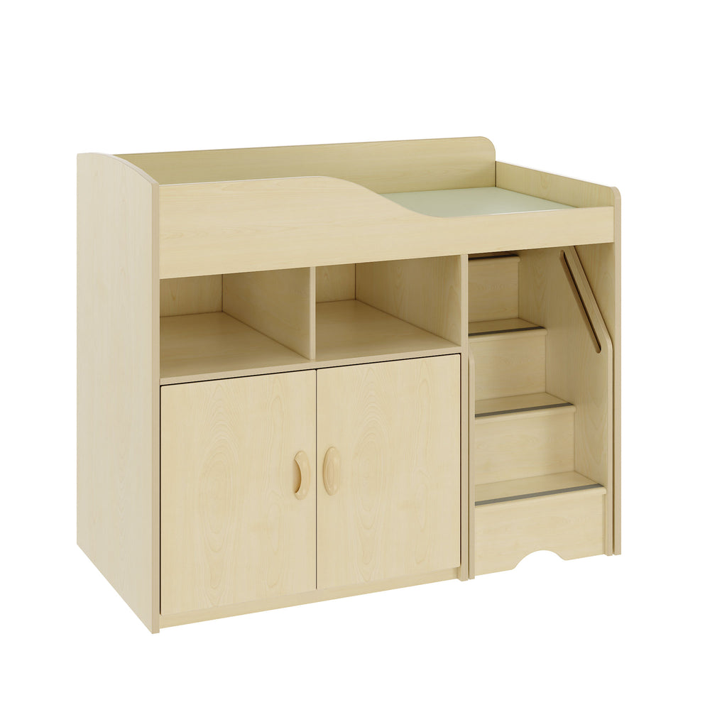 Changing Table with Storage and Pull-Out Stairs