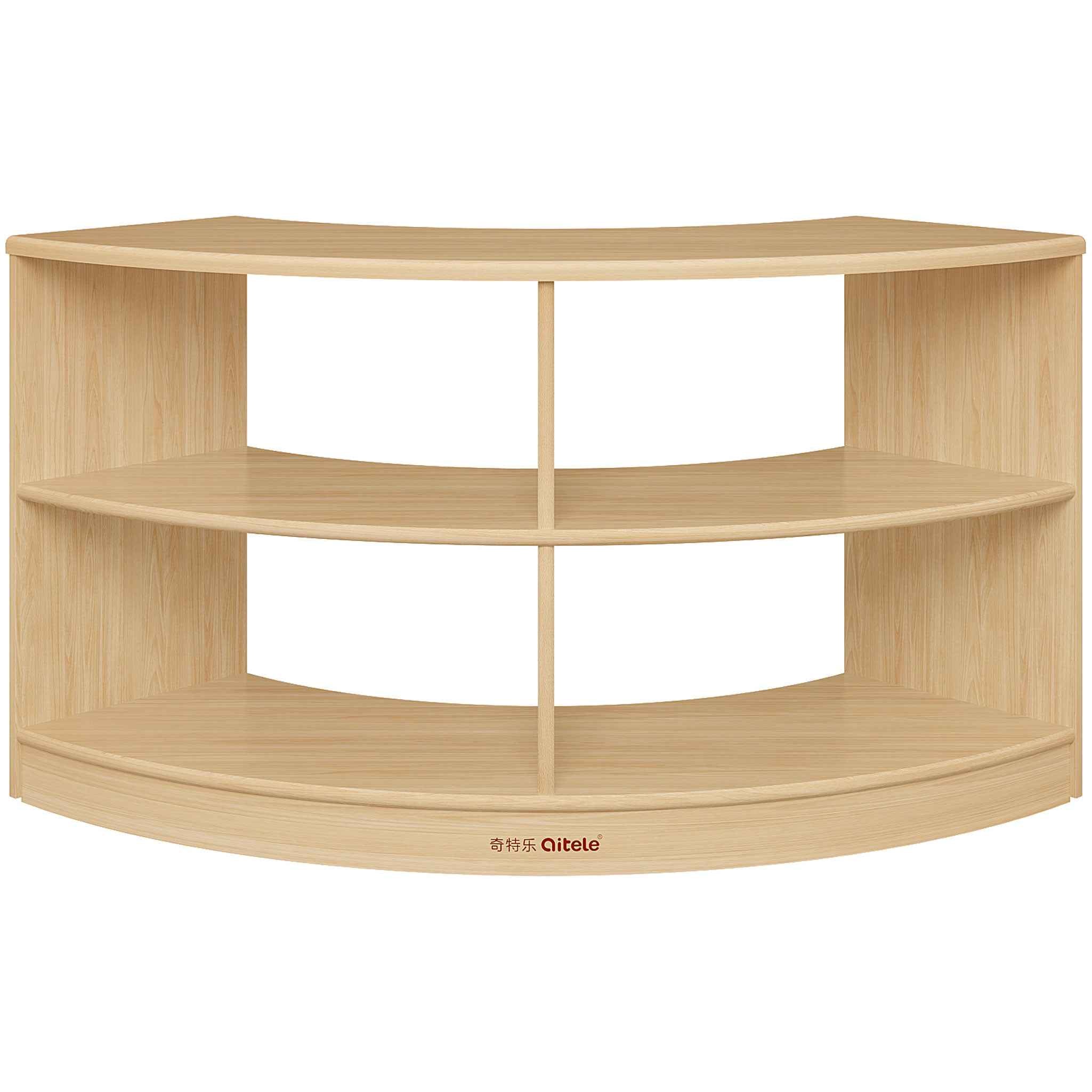 Quarter-Circle Open Storage Cabinet With 4Compartments