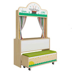 Puppet Theatre 'Abracadabra' With Small Wheeled Bench