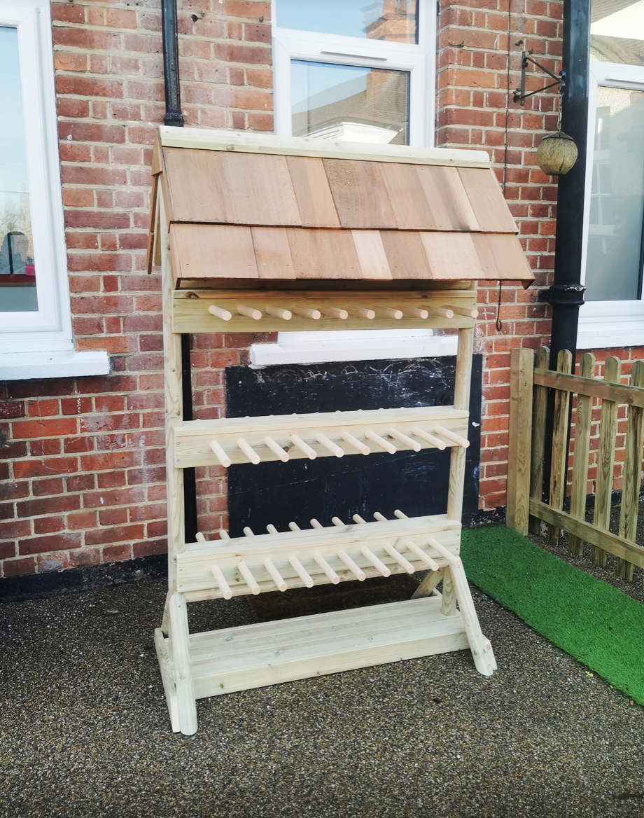 Welly Rack (with Roof, 30 Pairs)  - The Ministry of Outdoor Education